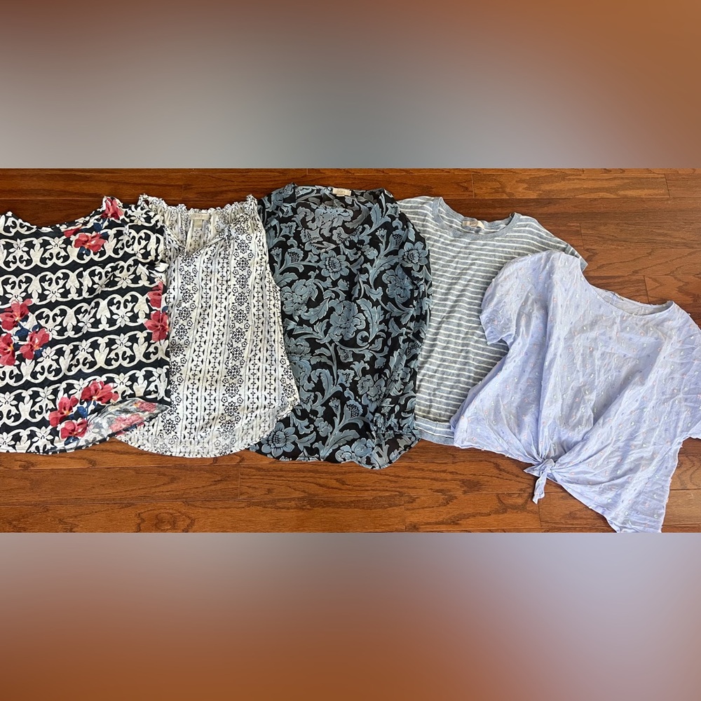 Assorted Women's Tops - Floral, Patterned, and Striped LOFT top bundle